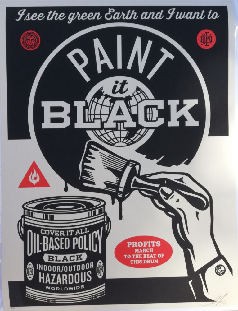 Sérigraphie Fairey - Paint it black