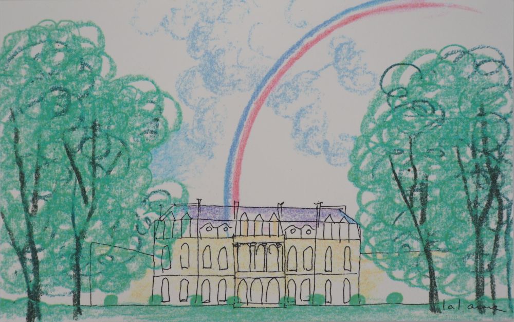 Sérigraphie Lalanne - Palais de l'Elysée à l'arc en ciel