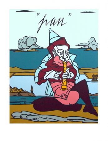 Lithographie Adami - Pan