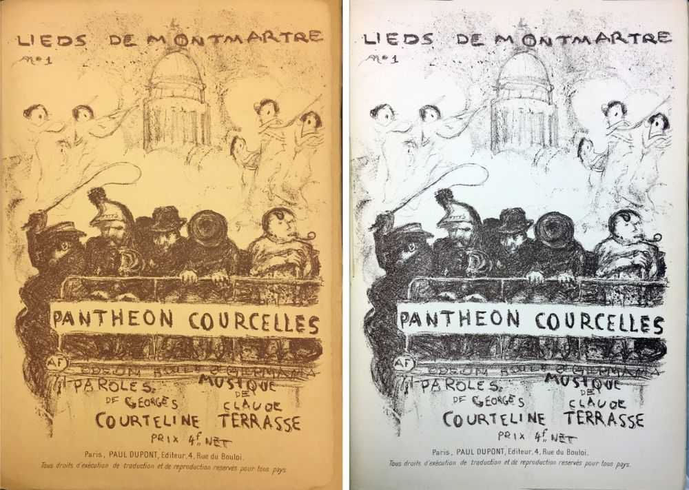 Lithographie Bonnard - PANTHÉON - COURCELLES, avec une couverture de Pierre Bonnard (1899)