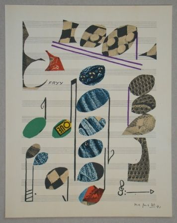 Lithographie Magnelli - Papier collé, 1941