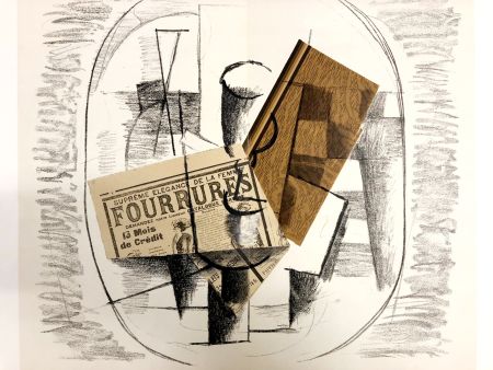 Lithographie Braque - Papiers collés