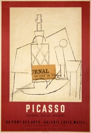 Affiche Picasso - Papiers Collés Exposition Lucie Weill 