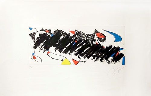 Gravure Miró - Par dessus la haie