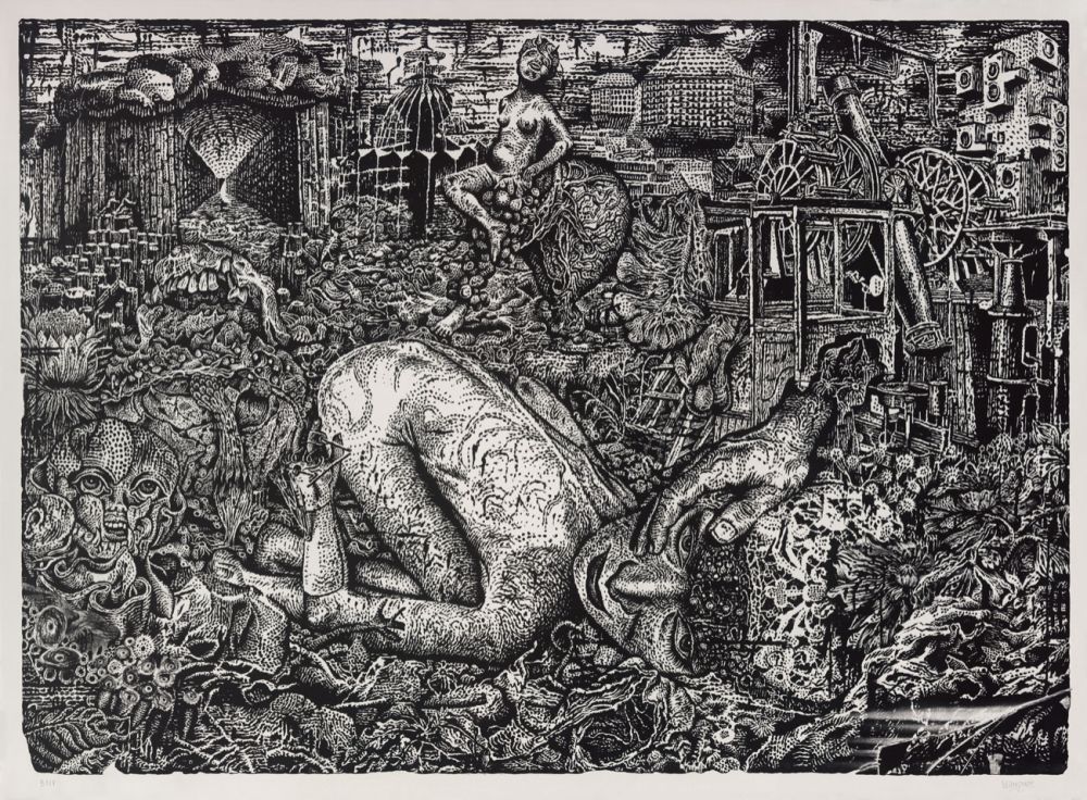 Lithographie Blanquet - Parabole Arithmétique