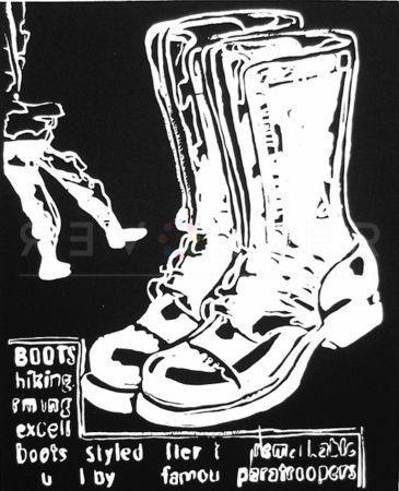 Sérigraphie Warhol - Paratrooper Boots Negative