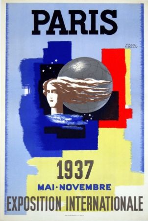 Lithographie Carlu - Paris Exposition Internationale    1937