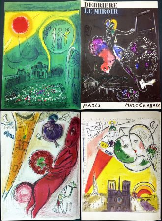 Livre Illustré Chagall - PARIS FANTASTIQUE. Derrière Le Miroir 66-67-68 (1954)