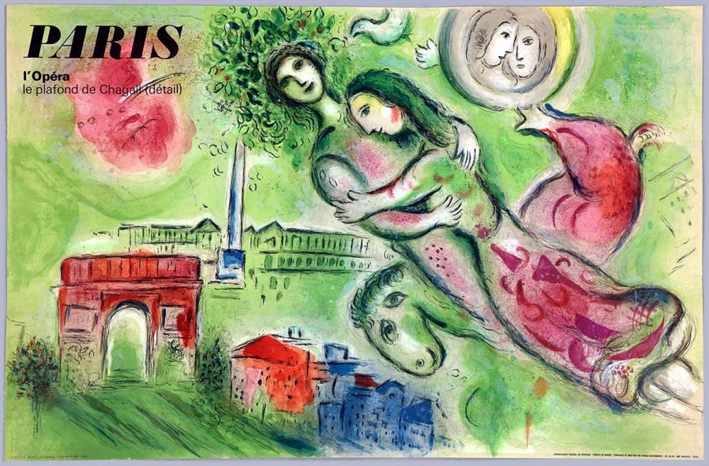 Affiche Chagall - Paris, L'Opera. le Plafond de Chagall (1964)