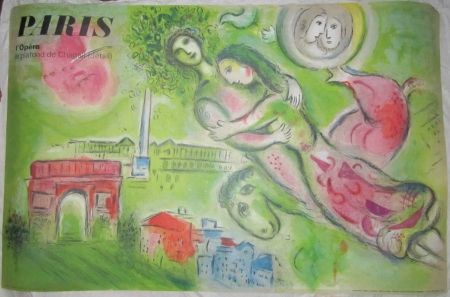 Lithographie Chagall - Paris l'opéra