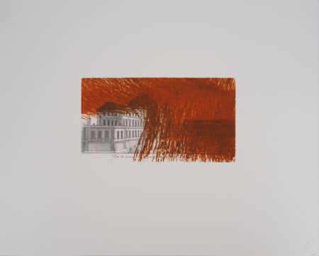 Gravure Rainer - Paris, Louvre en orange