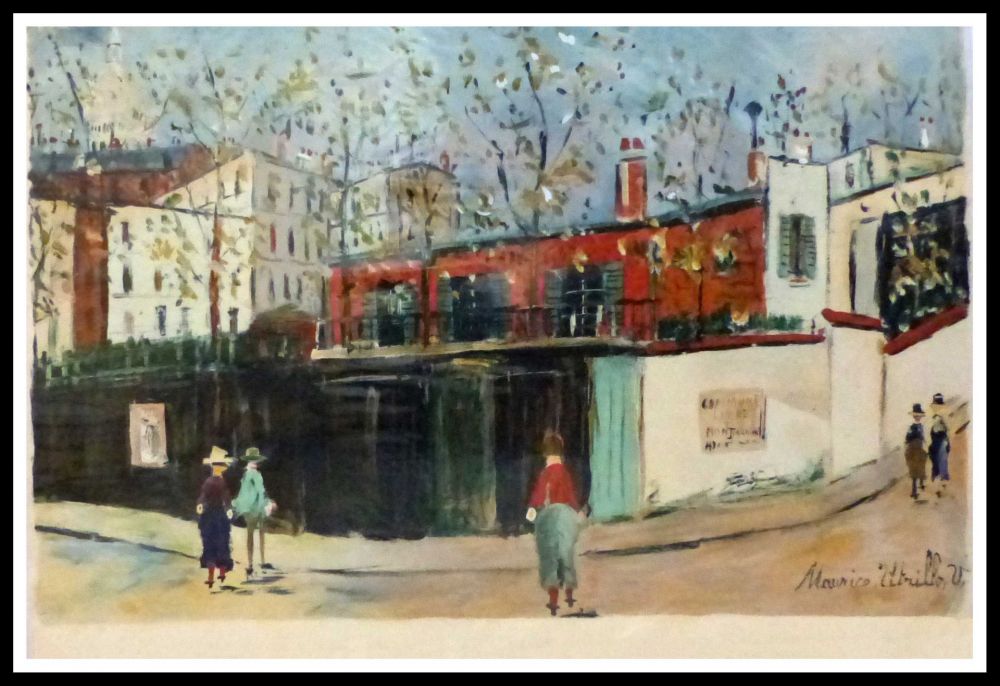 Pochoir Utrillo - PARIS MONTMARTRE - DOUZE CONTEMPORTAINS JACQUES LASSAIGNE