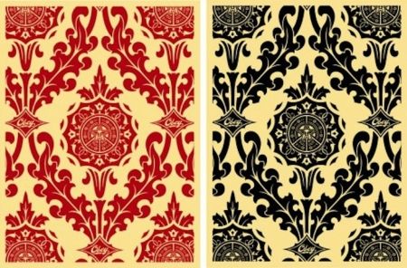 Sérigraphie Fairey - Parlor Pattern Set (Cream and Red & Cream and Black) 