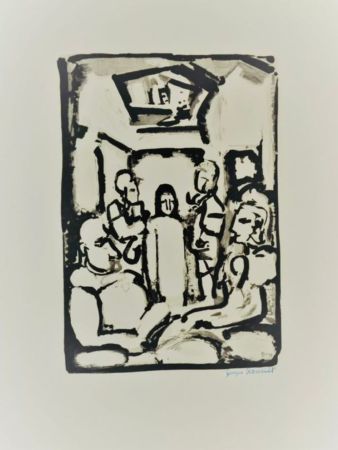 Eau-Forte Et Aquatinte Rouault - Passion W.345 Christ Et Les Exegetes