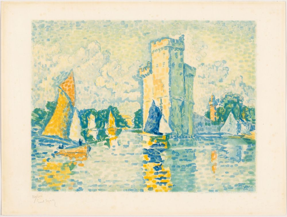 Aquatinte Signac - Paul Signac, Le Port de La Rochelle. 1924. Aquatinte signée. 