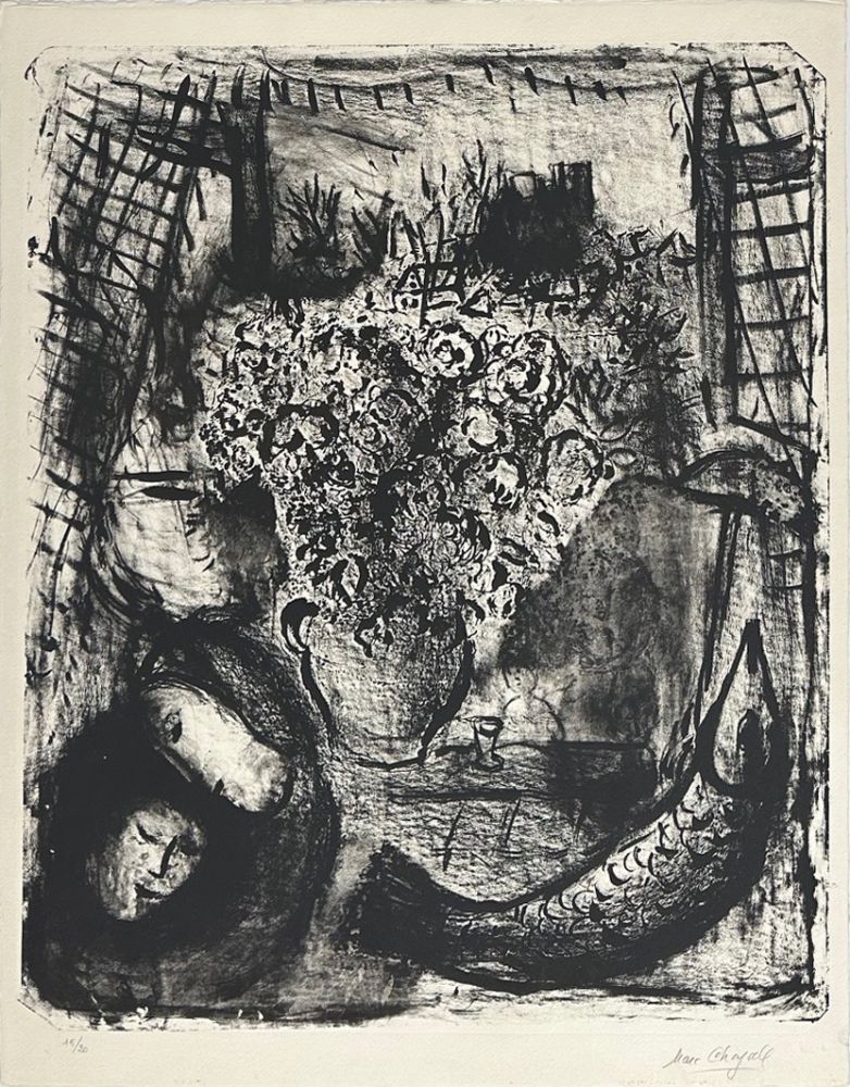 Lithographie Chagall - Paysage