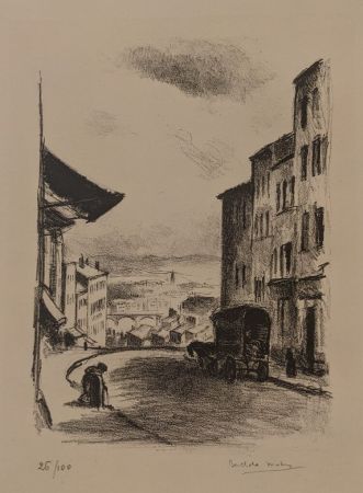 Lithographie Berthold-Mahn - Paysage