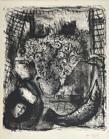 Lithographie Chagall - Paysage