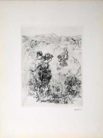 Gravure Bellmer - Paysage 1800