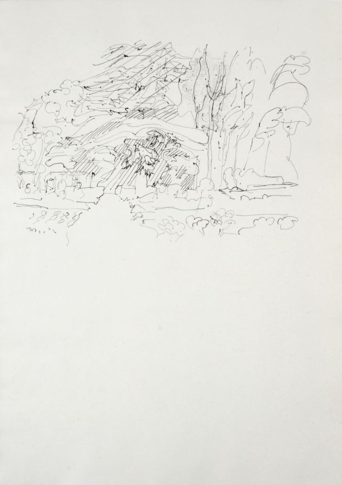 Gravure Villon - Paysage, 1962