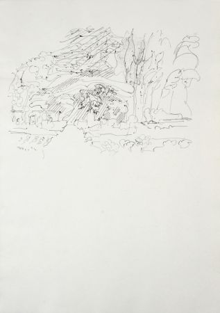 Gravure Villon - Paysage, 1962