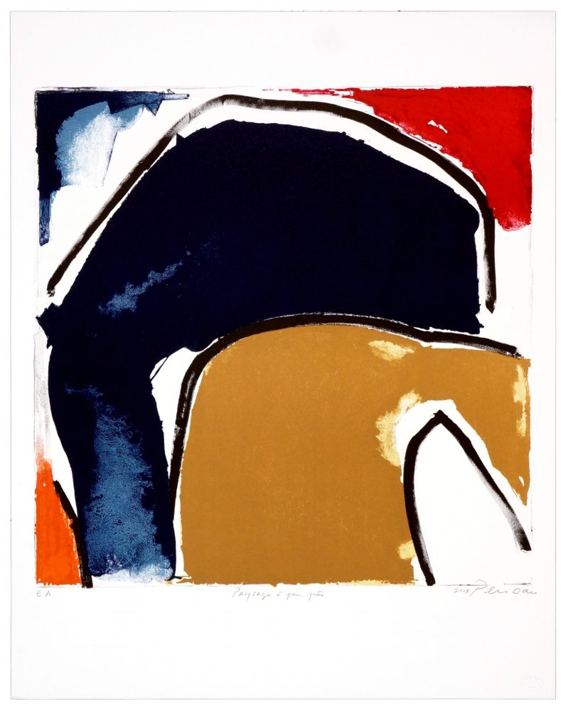 Lithographie Péneau - Paysage a peu près