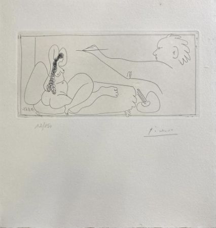 Lithographie Picasso - Peindre une dame