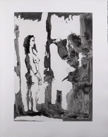 Aquatinte Picasso - Peintre et modèle aux cheveux longs, 1966 - A fantastic original etching (Aquatint) by the Master!