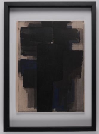 Pochoir Soulages - Peinture, 1956 - Framed