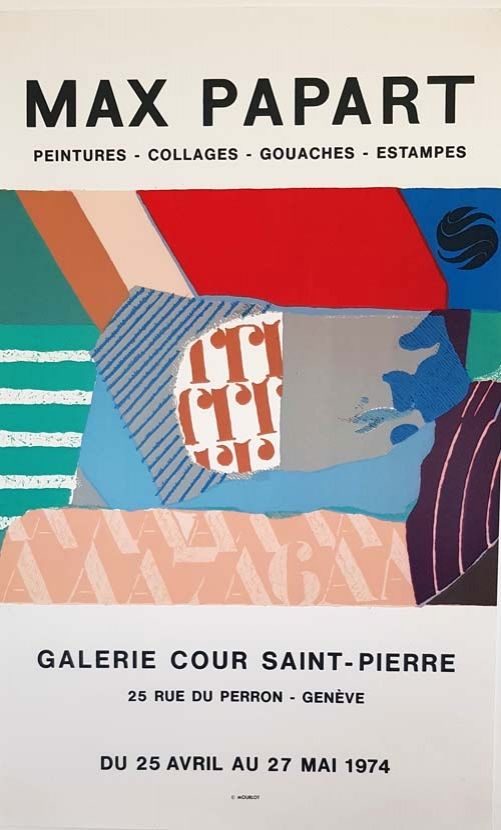 Lithographie Papart - Peintures Collages  Gouaches  Estampes Galerie Cour St Pierre
