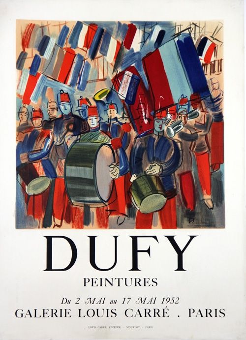 Lithographie Dufy - Peintures Galerie Louis Carré  Mai 1952