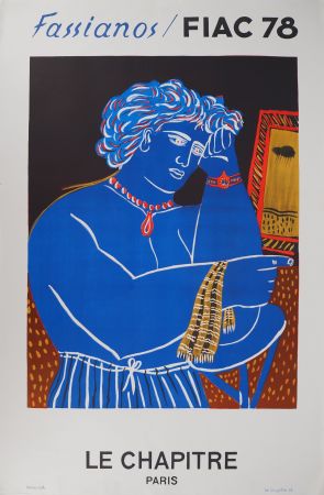 Lithographie Fassianos - Penseur à la montre (Fiac 1978)