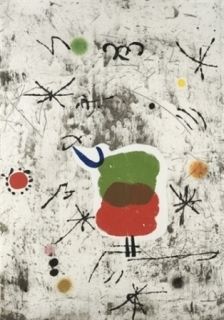 Eau-Forte Et Aquatinte Miró - Personatge I Estels I