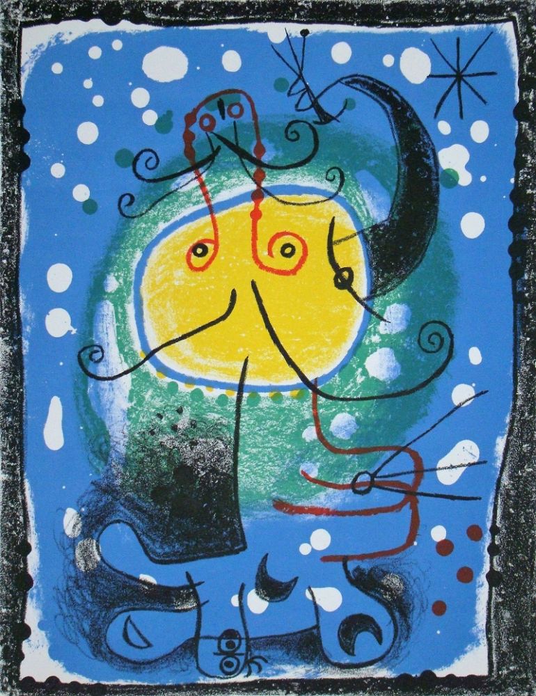 Lithographie Miró - Personnage