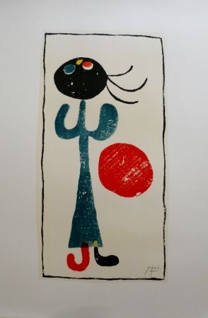 Lithographie Miró - Personnage
