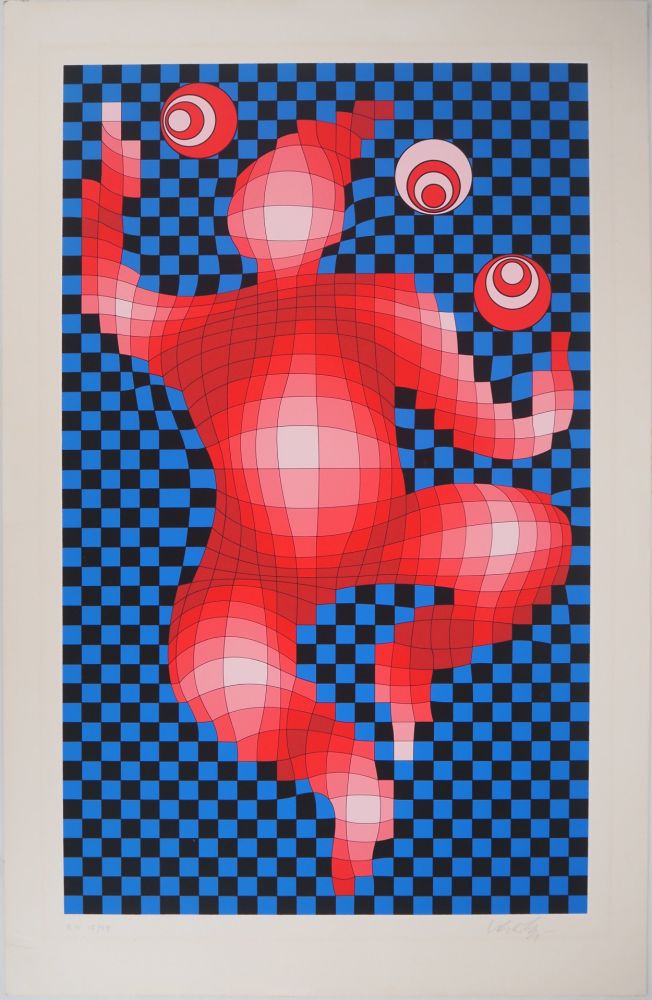 Sérigraphie Vasarely - Personnage cinétique