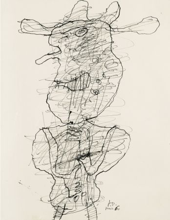 Aucune Technique Dubuffet - Personnage India ink on paper Drawing
