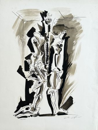 Lithographie Masson - Personnage surréaliste
