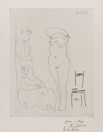 Gravure Picasso - Personnages et Nu 