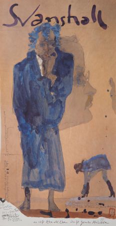 Livre Illustré Janssen - Personnages expressionnistes en bleu