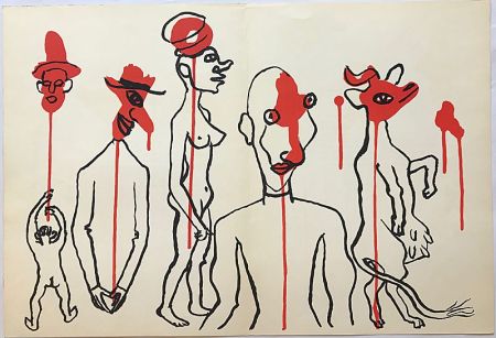 Lithographie Calder - Personnages I (1966)