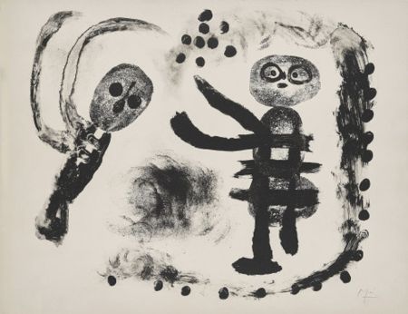 Lithographie Miró - Petite Fille au Bois