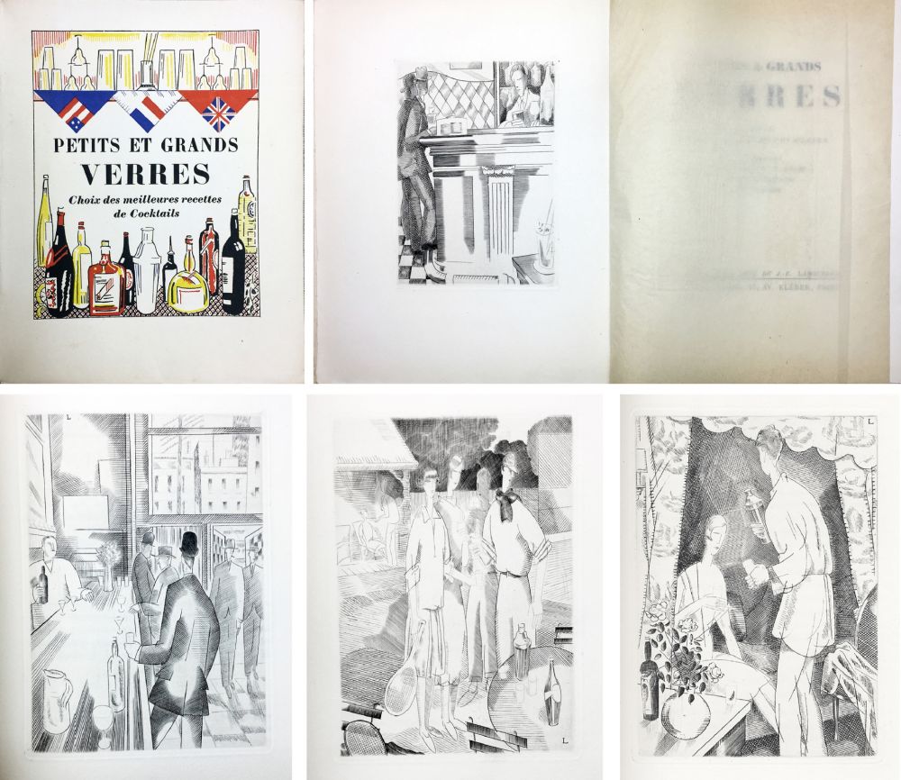 Livre Illustré Laboureur - PETITS ET GRANDS VERRES. Choix des meilleures recettes de Cocktails, recueilli par Nina Toye et A. H. Adair. Gravures et dessins de J.-E. Laboureur.