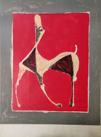 Aucune Technique Marini - Pferd auf rotem Grund