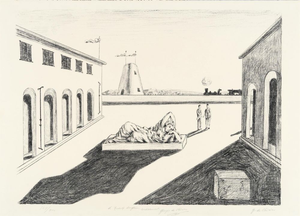 Lithographie De Chirico - Piazza d'Italia