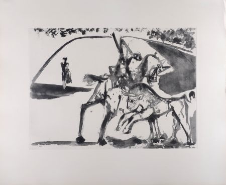 Aquatinte Picasso - Picador et Torero dans l'arène, 1947