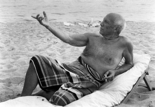 Photographie Clergue - Picasso En La playa