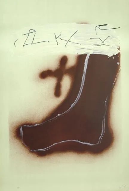 Lithographie Tàpies - Pied Marron