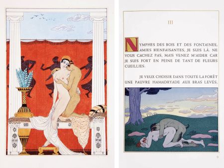 Livre Illustré Barbier - Pierre Loüys : LES CHANSONS DE BILITIS. Seul texte véritable et complet. Imprimé à Mitylène pour les amis de Bilitis, 1929.