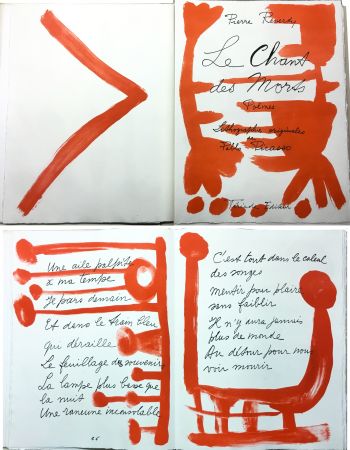 Livre Illustré Picasso - Pierre Reverdy : LE CHANT DES MORTS. 125 LITHOGRAPHIES ORIGINALES. Tériade Éditeur (1948)